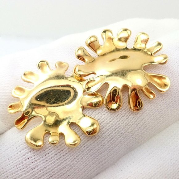 Authentic! Tiffany & Co Cummings 18k Yellow Gold Nickelodeon Abstract Earrings - Picture 2 of 9